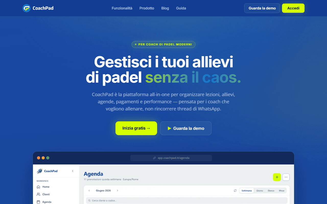 Screenshot di CoachPad